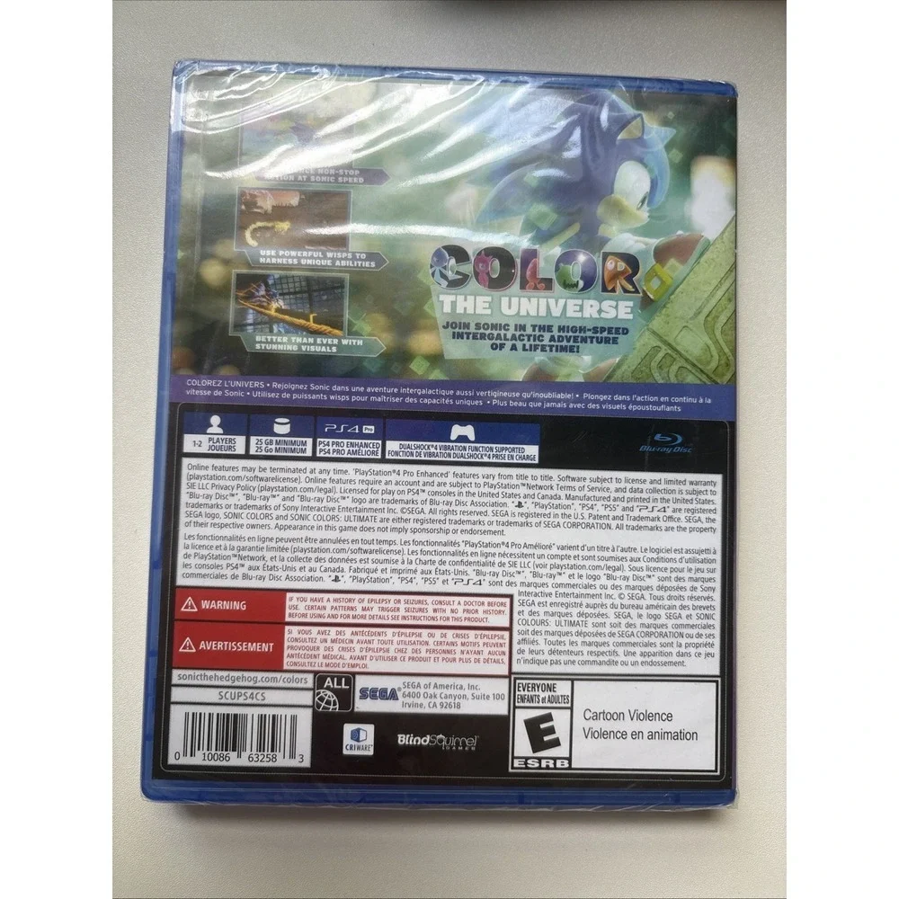 Brand New Sealed SONIC COLORS ULTIMATE PS4 PlayStation 4 Nib